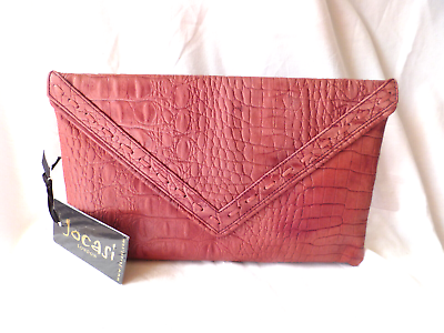 Jocasi of London Dusty Pink Ram Leather Evening Clutch Bag NEW