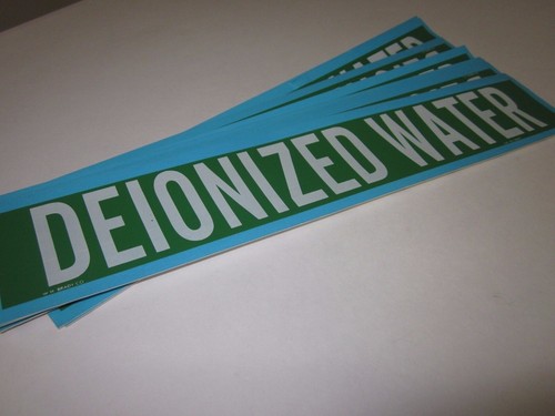 BRADY 90070 Pipe Marker, DEIONIZED WATER, White on Green,  Lot of 37 Labels
