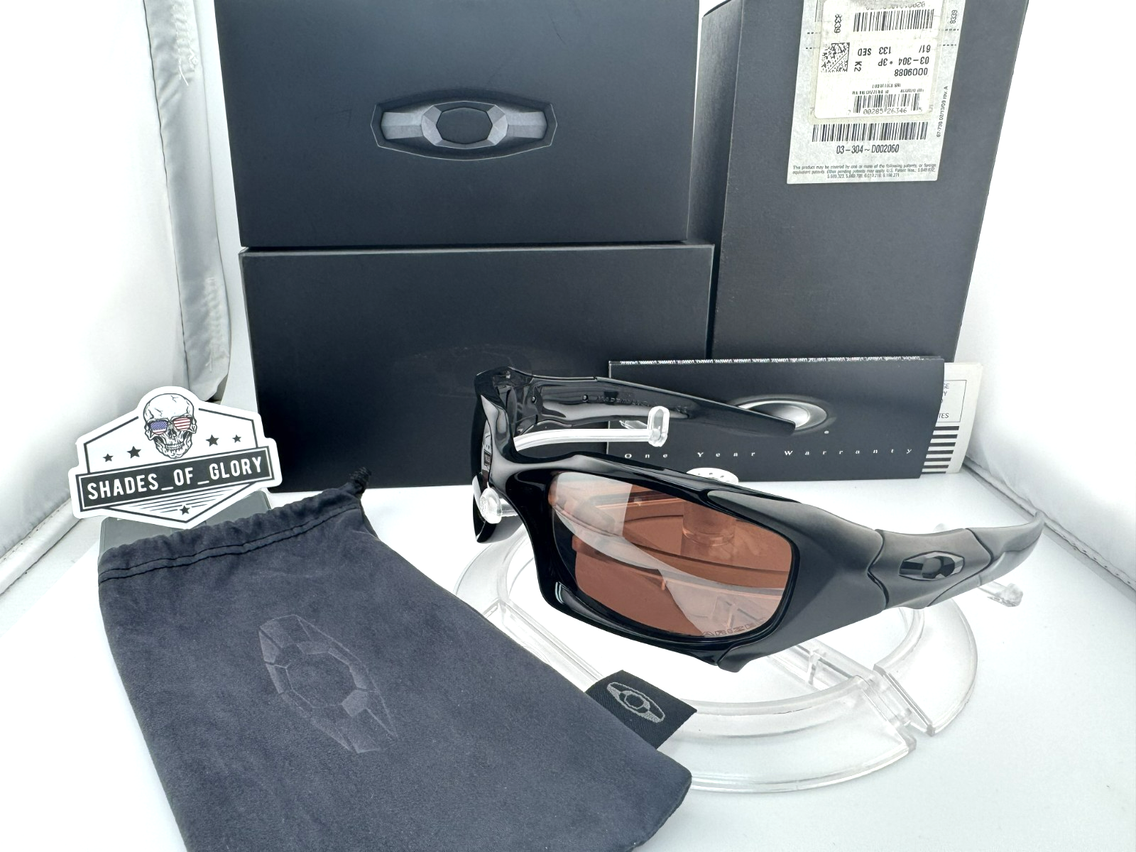 OAKLEY PIT BOSS 03-304 POLISHED BLACK GUNMETAL VR28 IRIDIUM