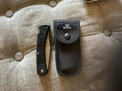 Buck 110 Folding Hunter LT Knife USA Made W/ Nylon Sheath. New & Free Shipping!