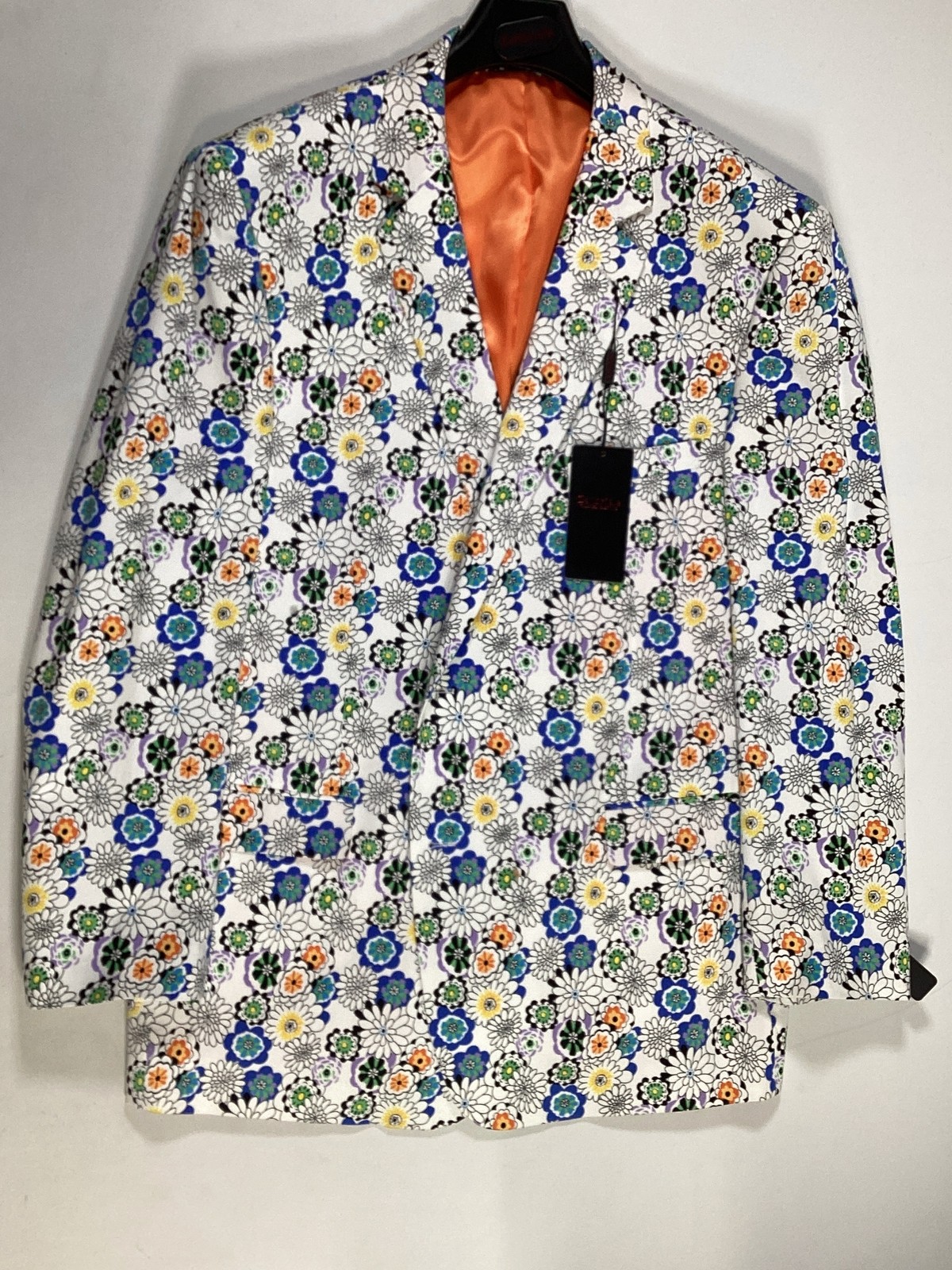 Mens Zenbriele White Floral Print Tuxedo Jacket Formalwear NEW