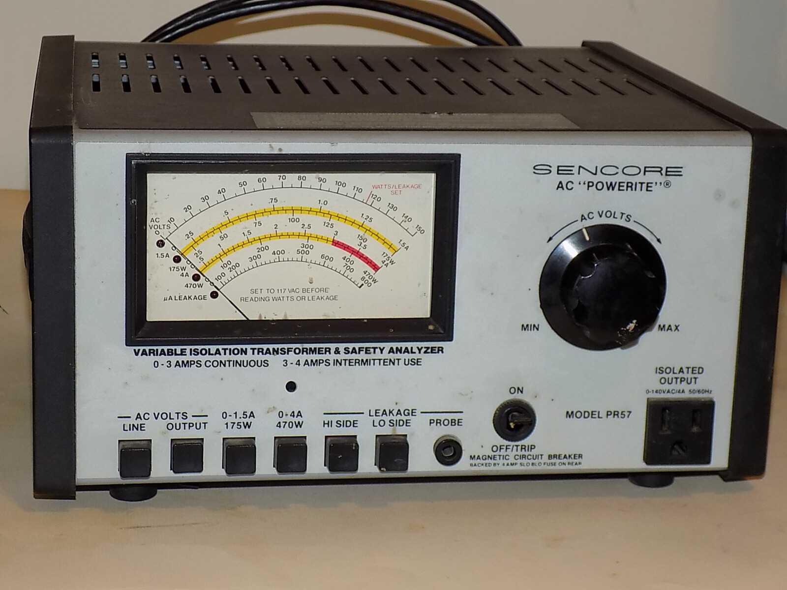 Sencore AC Powerite PR57 Isolation Transformer Variac Works GreatのeBay