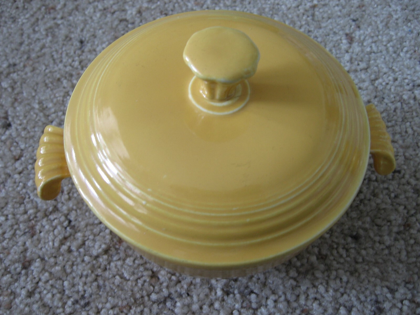 ESTATE-From 60 Yr Collection Vintage- Fiesta YELLOW Covered Onion Soup Bowl RARE