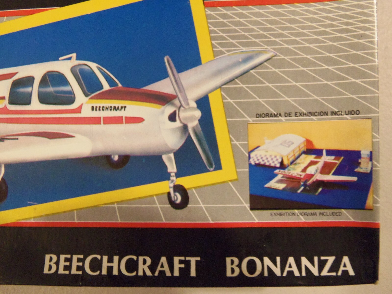 Pegaso  #P5030 1/48 Beechcraft Bonanza with paper airfield hanger diorama cards