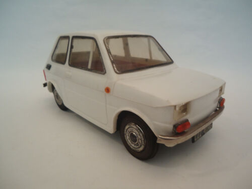 Vintage Polski Fiat 126p CZZ Poland Plastic & Tin Friction Toy Car-First Edition
