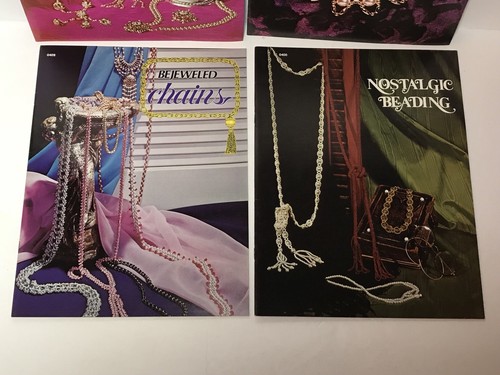 Vintage Beaded Jewelry Craft Book Lot Bejeweled Chains Medallions Beading
