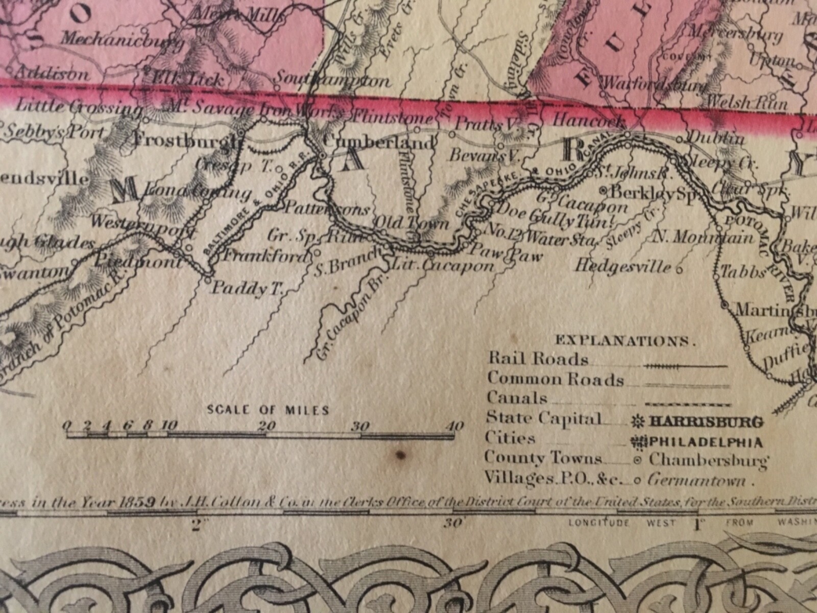 J.H. Colton’s 1859 Atlas Map of Pennsylvania
