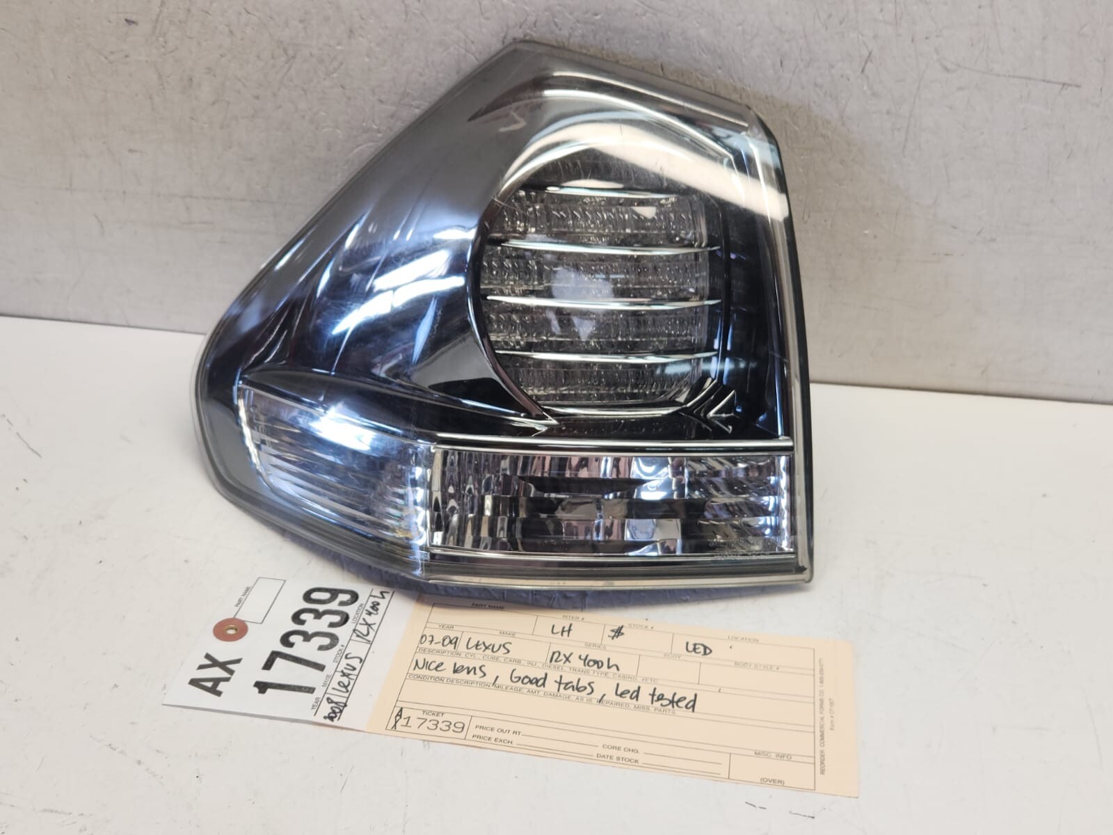 【keisuke】RX450h 純正テールレンズ 2007 2008 2009 LEXUS RX450h LEFT DRIVER LED TAIL LIGHT OEM