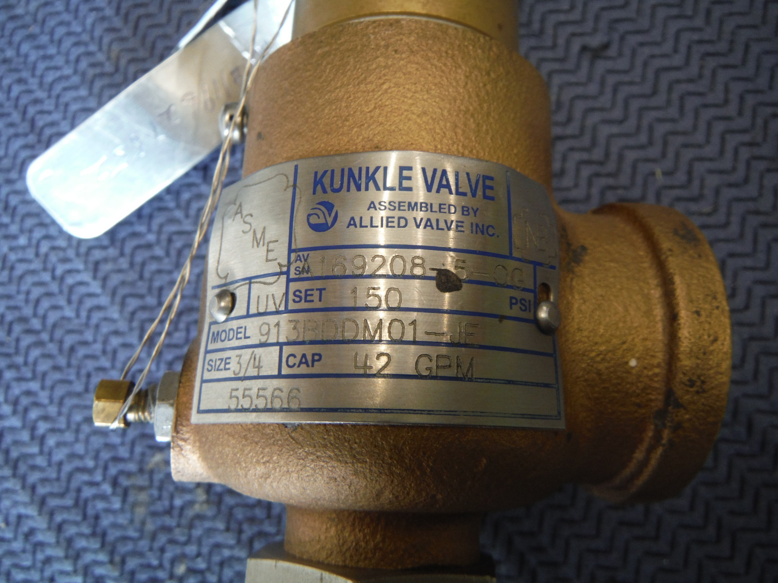 Kunkle Safety Relief Valve, 913BDDM01-JF 150 PSI 3/4