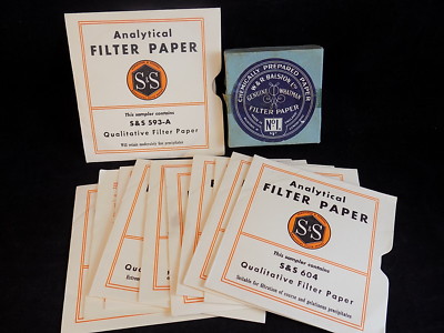 S&S QUANTITATIVE ANALYTICAL FILTER PAPER Set of 10 samples Lab ASHLESS Paper
