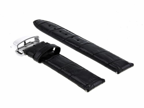20MM LEATHER WATCH STRAP BAND FOR OMEGA SPEEDMASTER MOON WATCH 1861 CLASP BLACK