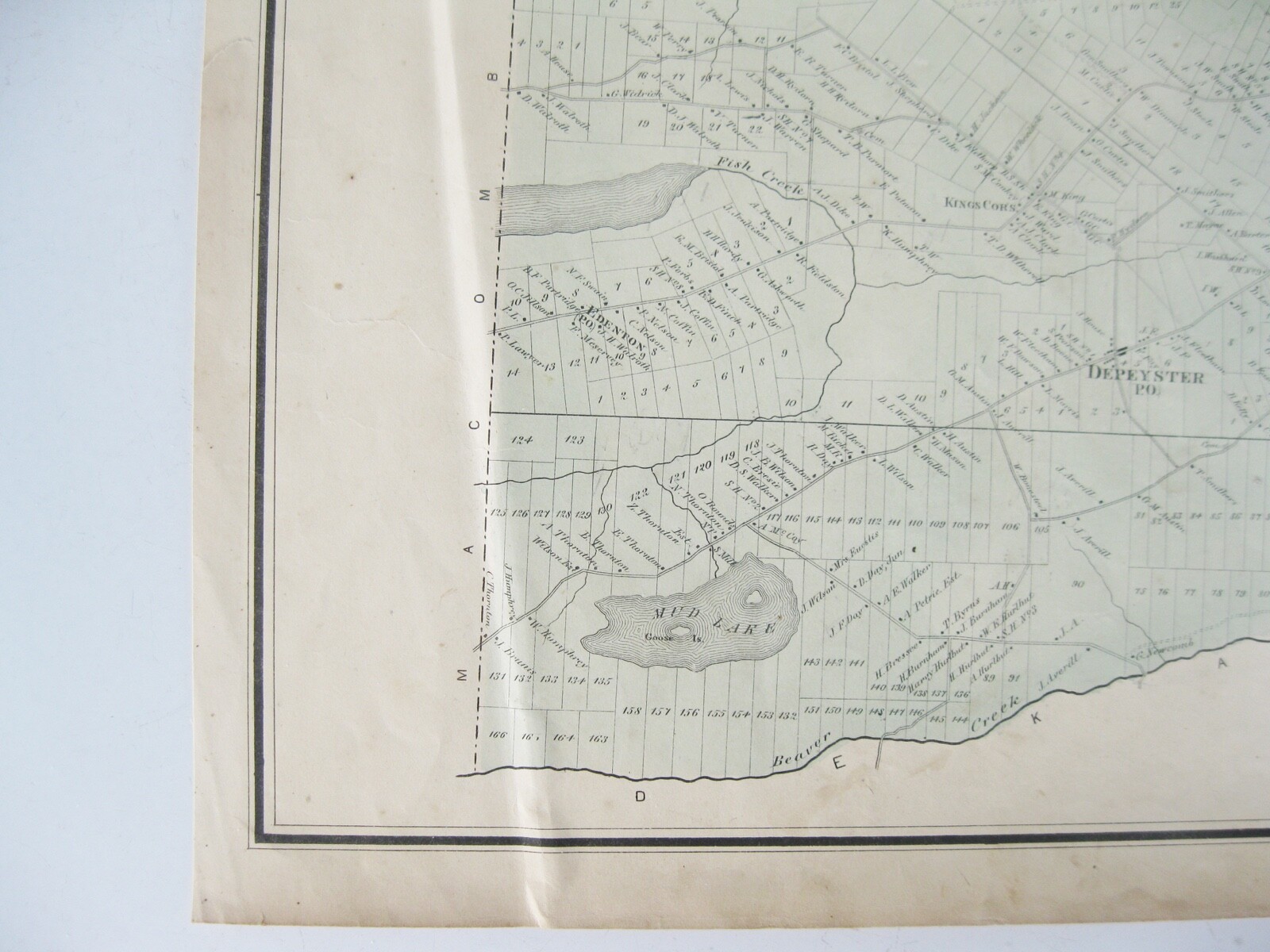 Vintage 1865 Map – Depeyster in St. Lawrence County, NY