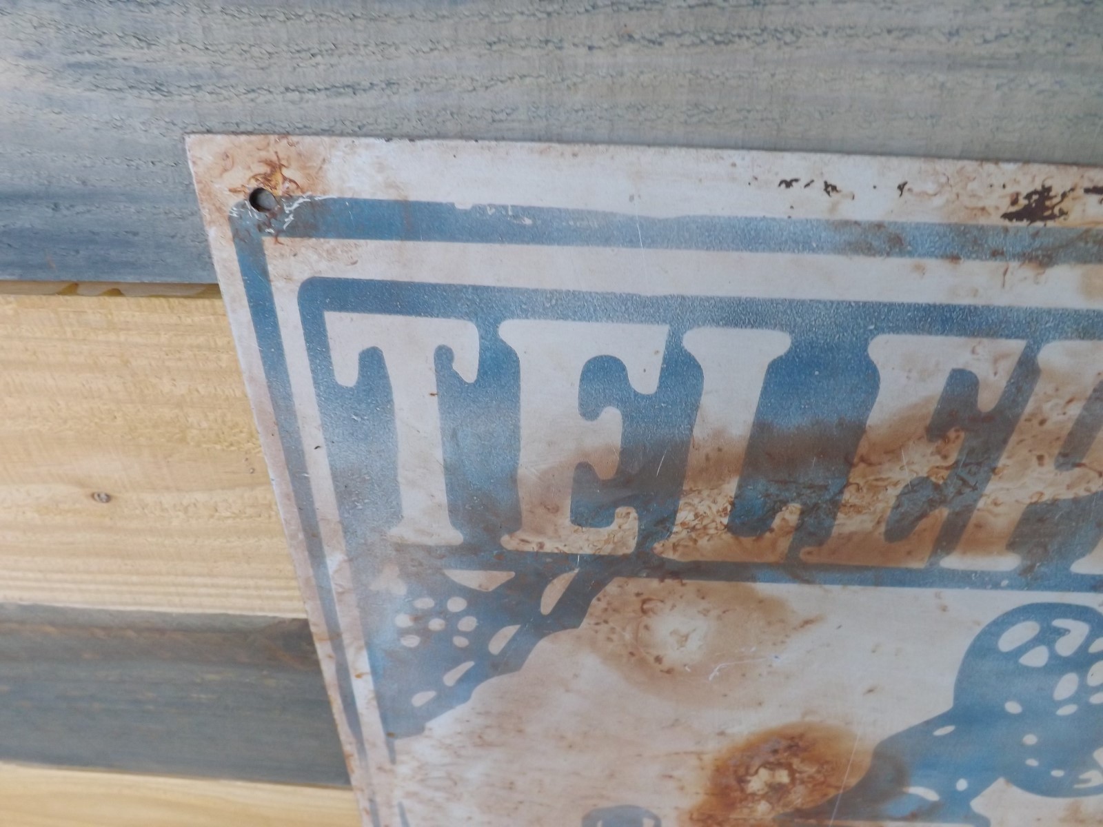 Vintage Telephone In Lobby Hotel Metal Sign GAS OIL SODA COLA Candle Stick 36/20