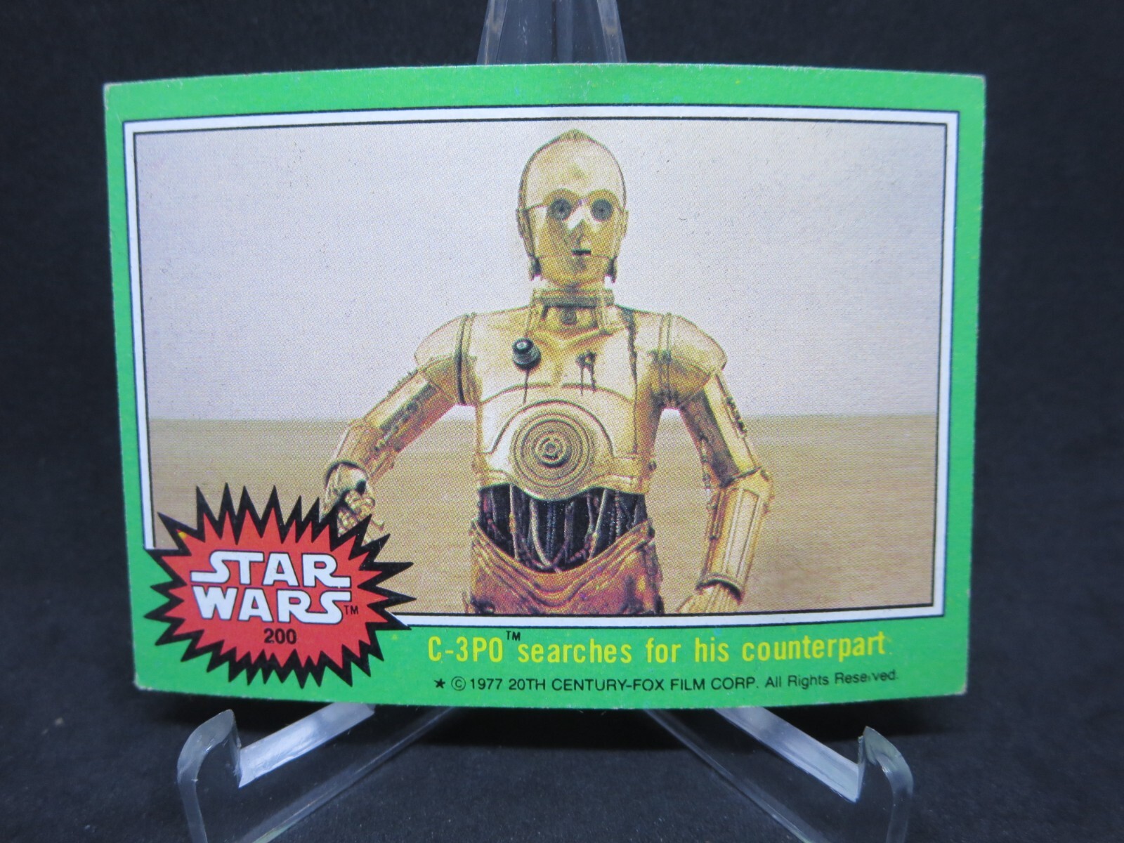 1977年製!STAR WARSカード·ソロ&レイア·2枚セット① 1977 TOPPS Green STAR WARS #200 C-3PO Card Low Grade DC #4
