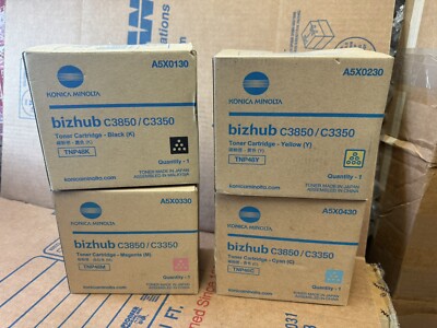 Konica Minolta TNP48 Toner Set Yellow Magenta Cyan Black, Bizhub C3850/C3350