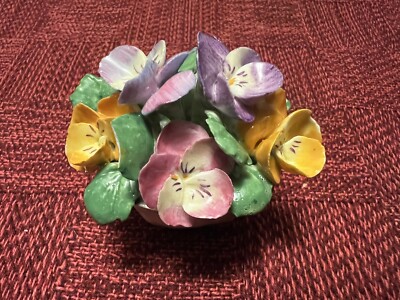 Vintage Coalport Bone China Flower Bowl A.D 1750 Made in England Lovely Pansies