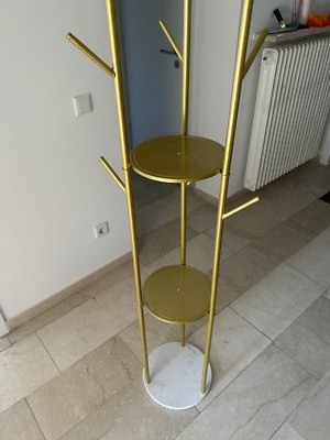 Goldener Garderobenständer Freistehend – Edelstahl Garderobenbaum 178 Cm Höhe Für Flur & Schlafzimmer