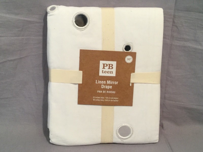Pottery Barn Pb Teen White Linen Mirror Panel Drape Curtain 96 Ebay