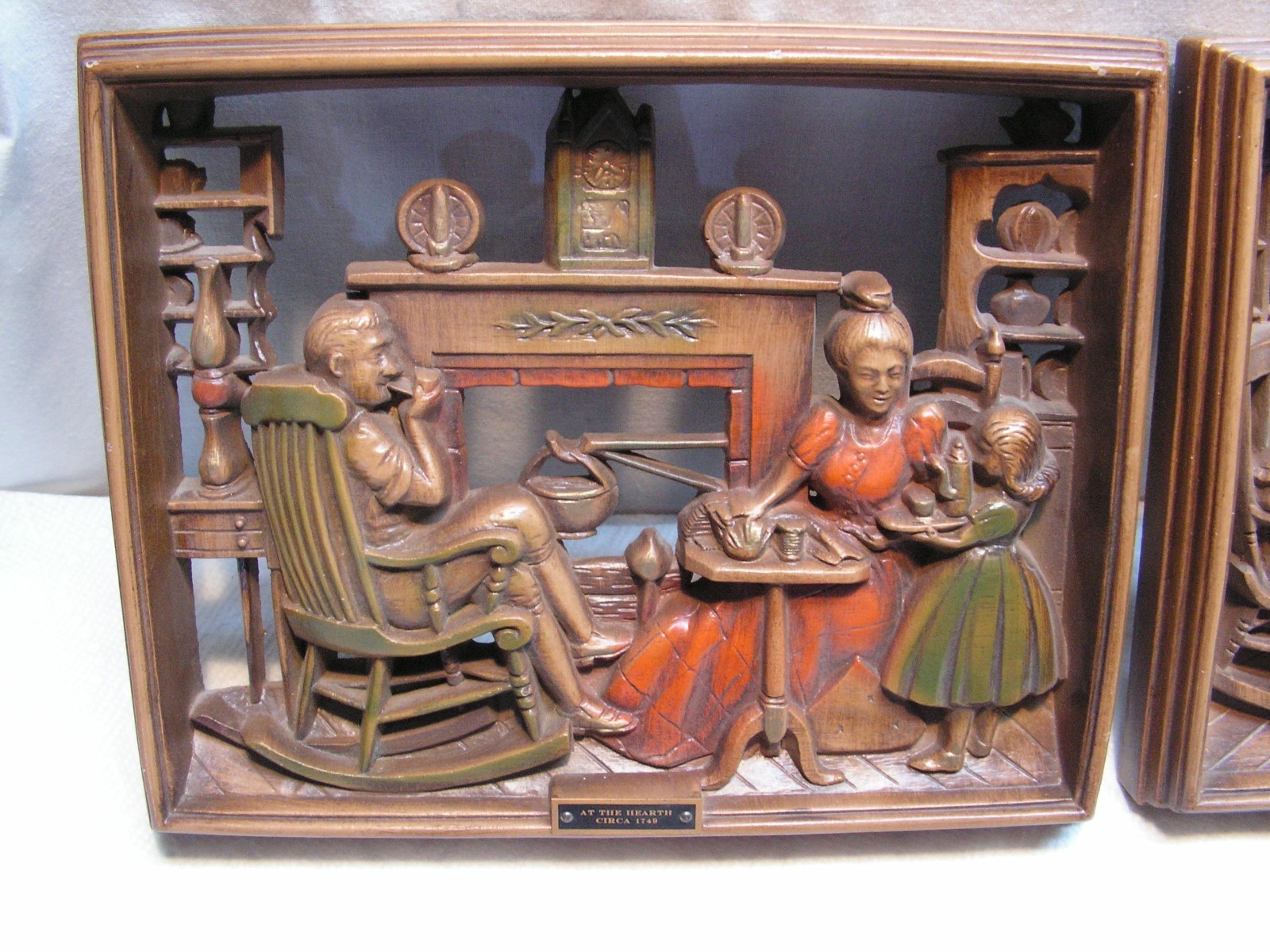 Burwood Wall Plaque “At The Hearth 1749” Colonial Rustic Decor + BONUS Reading