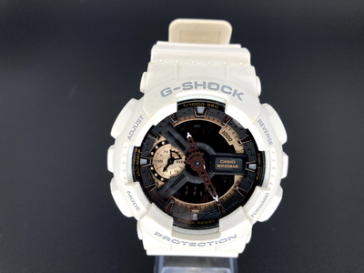 White and gold g shock shop mens
