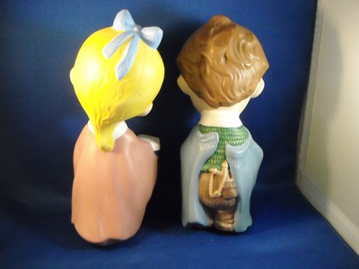 VINTAGE SET OF [2] LG. HANDMADE CERAMIC CHOIR KIDS - SINGING - PRAYING 12