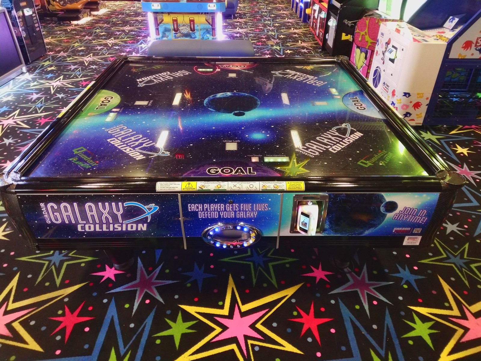 Barron Games Galaxy Collision Quad Air Hockey Table 4 Player