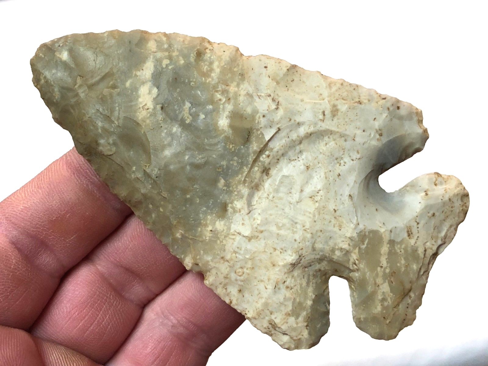 EXCEPTIONAL THEBES POINT VERMILION CO., IL. AUTHENTIC ARROWHEAD ARTIFACT LM3