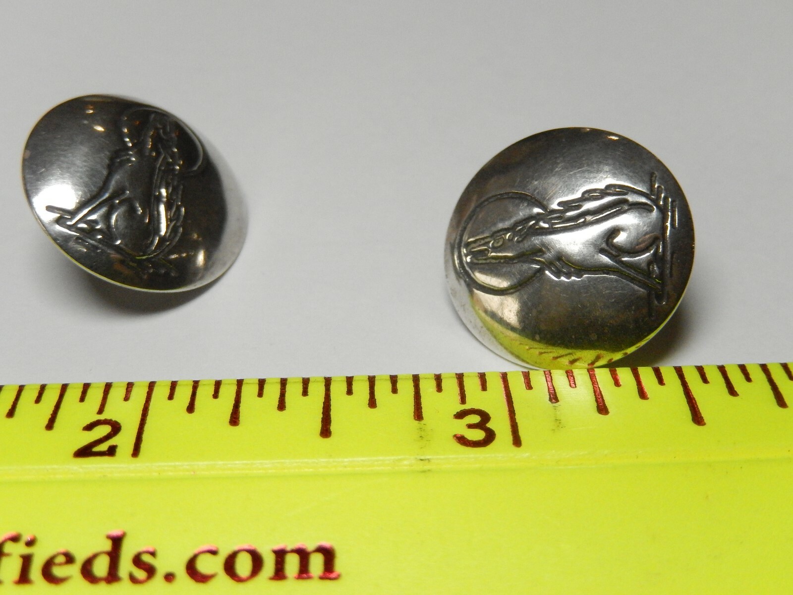 Vintage Southwest American Sterling Silver Howling Wolf Post Earrings