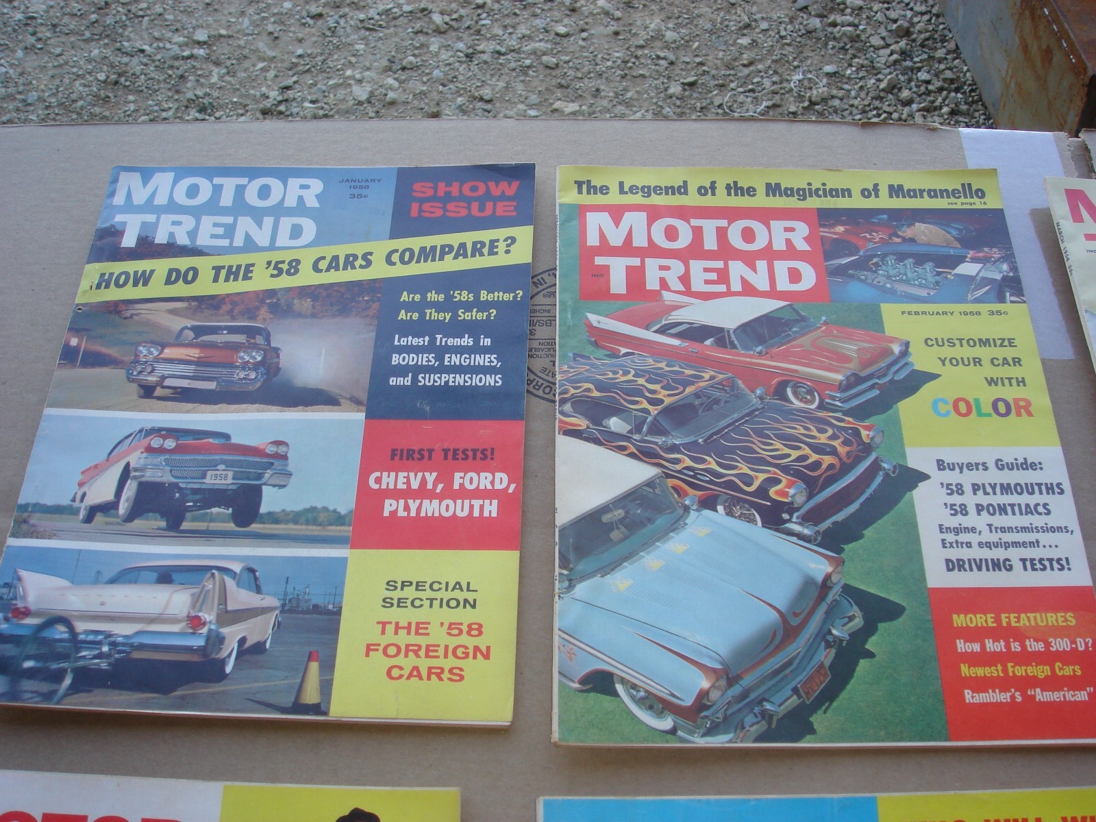 Lot of 12 VINTAGE 1958 MOTOR TREND CAR MAGAZINE Complete Year Chevy Ford Mopar