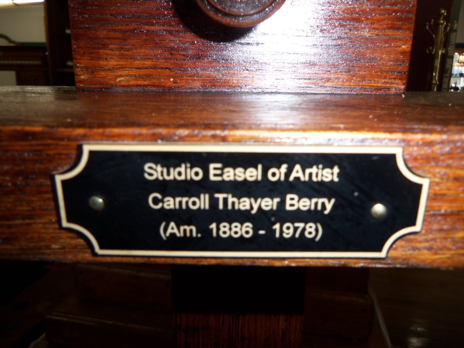 Antique Artist working Studio Easel Oak  Belong to Carrol Thayer Berry 1886-1978