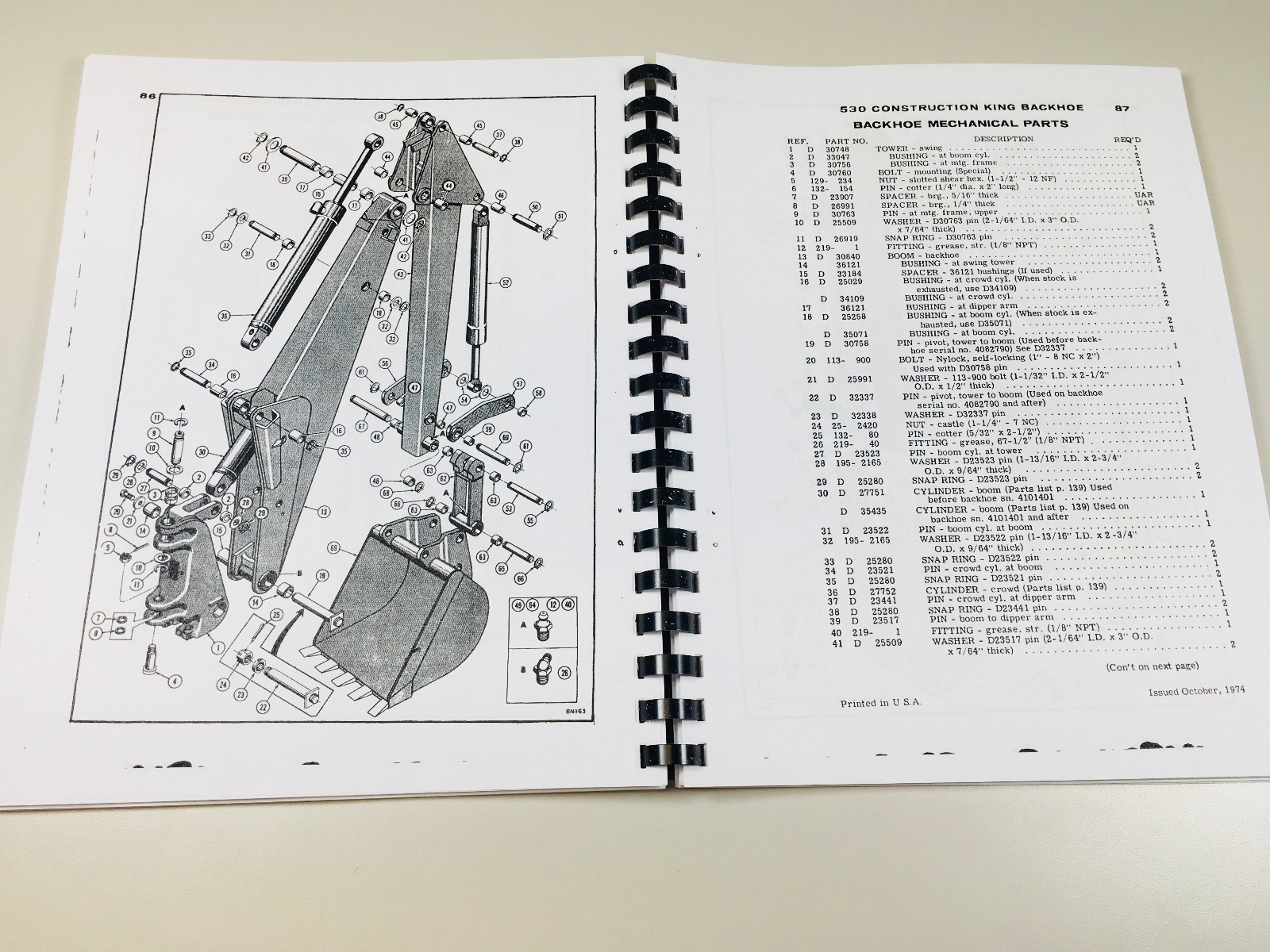 J I CASE MODEL 32 & 32S BACKHOE & 32 LOADER 530CK TRACTOR PARTS CATALO