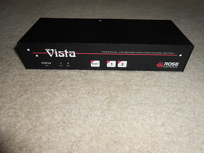 ROSE ELECTRONICS VISTA KEYBOARD MONITOR MOUSE SWITCH, MODEL KVM-2PCA