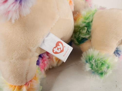 Ty Beanie Boos 10" & 6" RAINBOW Poodle Dog Plush Stuffed Animal Toy Heart Tags