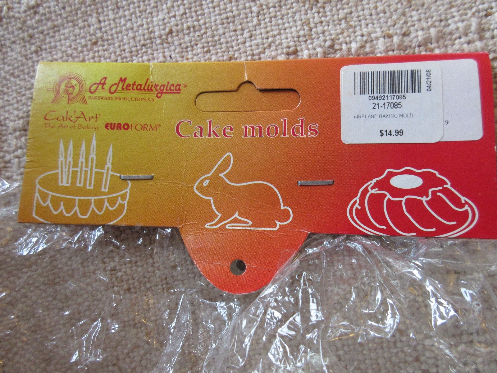 Airplane Cake Mold Pan by Cak'Art EuroForm New Sealed in Bag