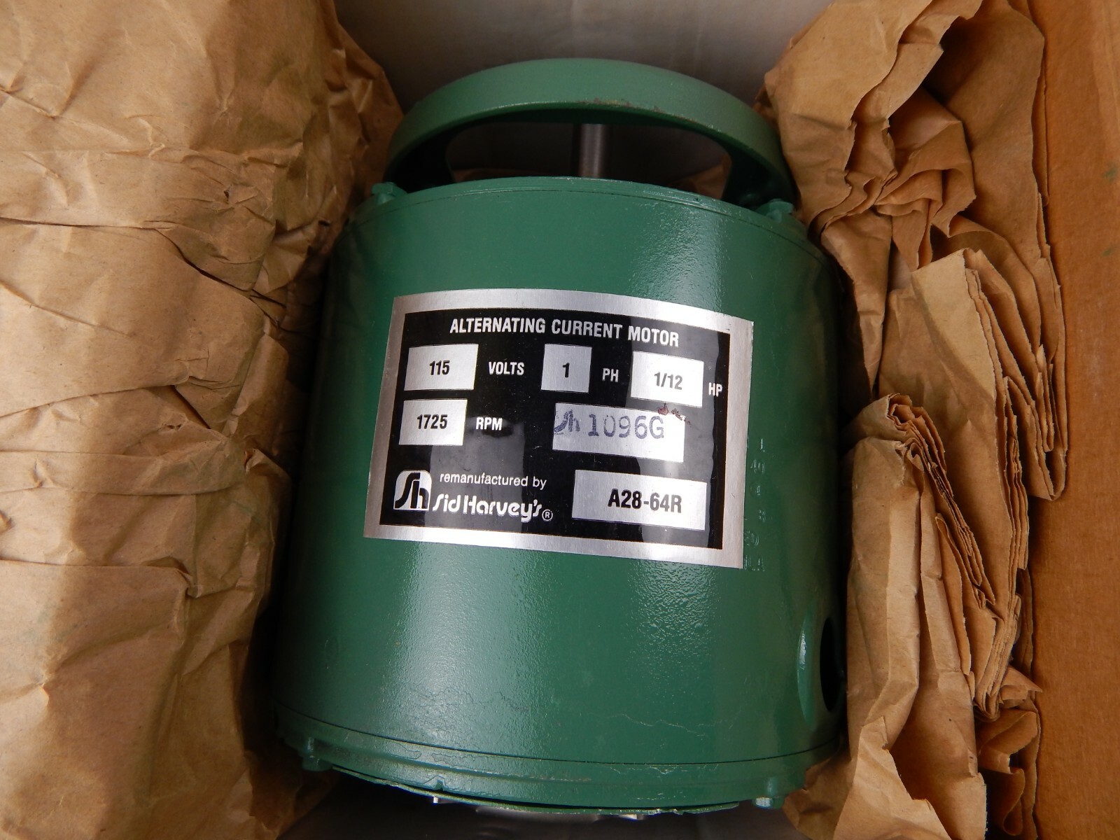 Sid Harvey Taco Circulator Motor A28-64R 1/12hp. 120V/60hz. w/Cradle CW 1725 RPM