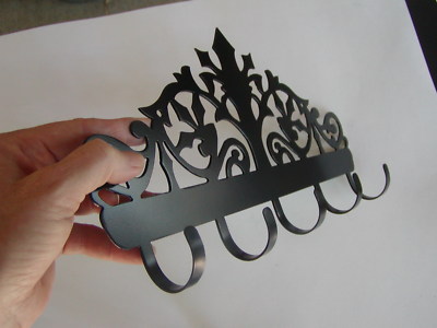 Victorian Scrollwork Key Hook Wall Key Holder Jewelry Belt Scarf Steel