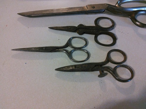 Lot 6 Vintage Antique Scissors-Sewing/Tailor Reliance, Compton, Germany
