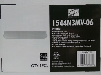 Cordelia Lighting 1544N3MV-06 26.5" LED Acrylic Lens Light, White