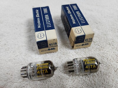 Matched Pair of Fully Tested NOS NIB 1959 Western Electric 417A WE-417A Tubes