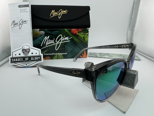 Pre-owned Maui Jim Olu Olu Mj 537-11a Grey Fade W/ Maui Green Polarized Sunglasses