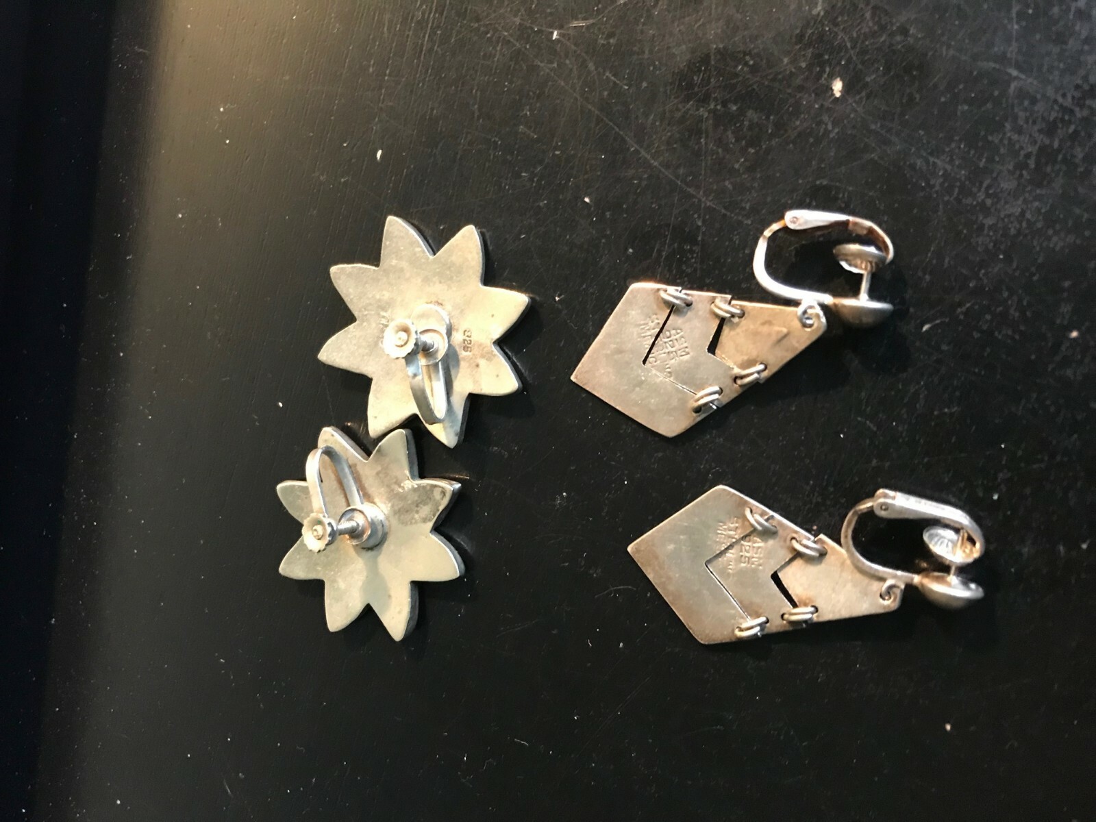 sterling silver and abalone earings wearable not scrap