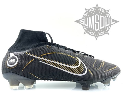 NIKE SUPERFLY 8 ELITE FG SOCCER CLEATS BLACK METALLIC GOLD