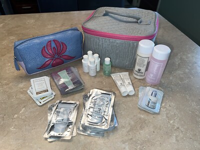 2 Sisley Cosmetic Travel Pouch/Bag With 2 Full Size Products & 35 Other Samples