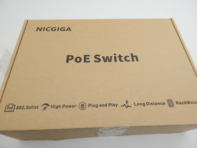 NICGIGA 26 Port PoE Switch with 24 Ports 10/100Mbps PoE+@400W, 2 Gigabit Uplink