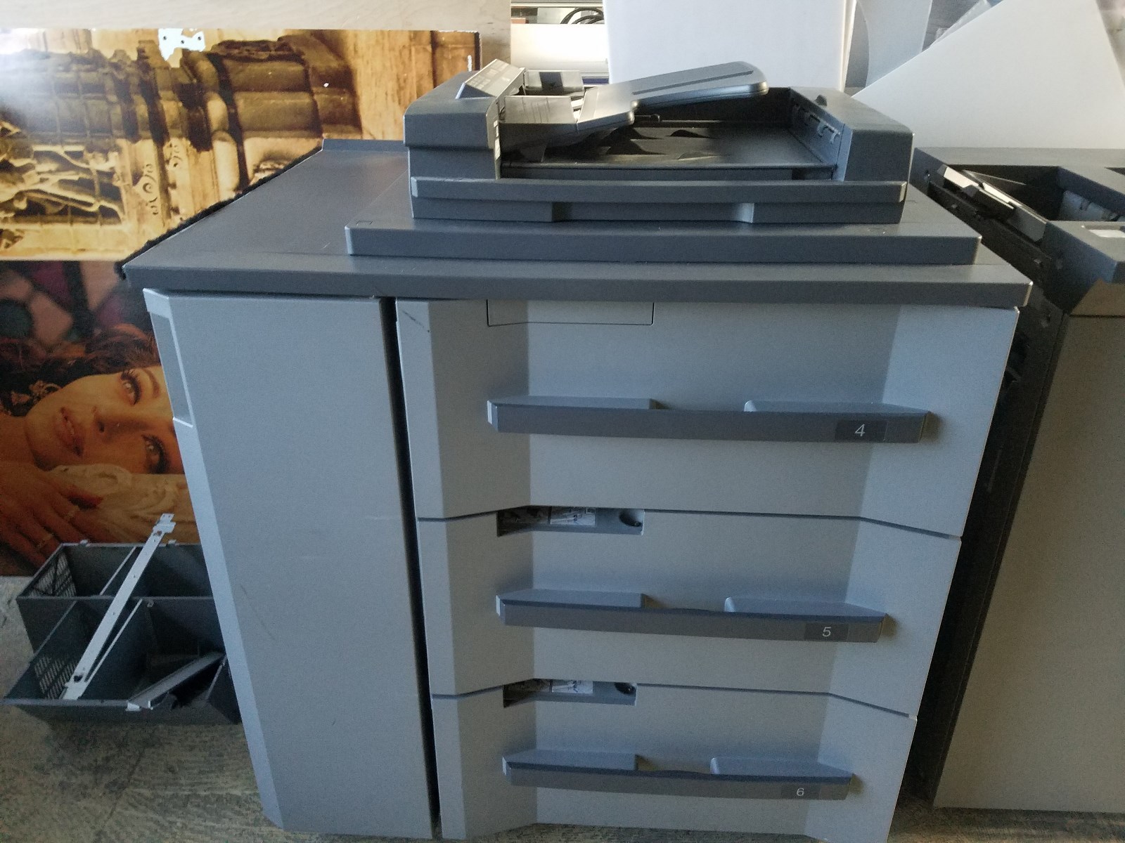 Bizhub Press C8000 color printing press with optional accessories