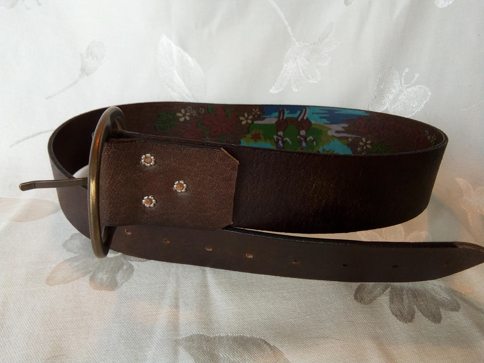 HOLLISTER Hawaiian Leather BELT BUCKLE OVAL SIZE SM 27-33