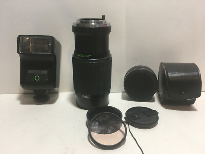 CAMERA LENSES  11235622X CONVERTER WITH CASE AND SUNPAK AUTO 221 FLASH