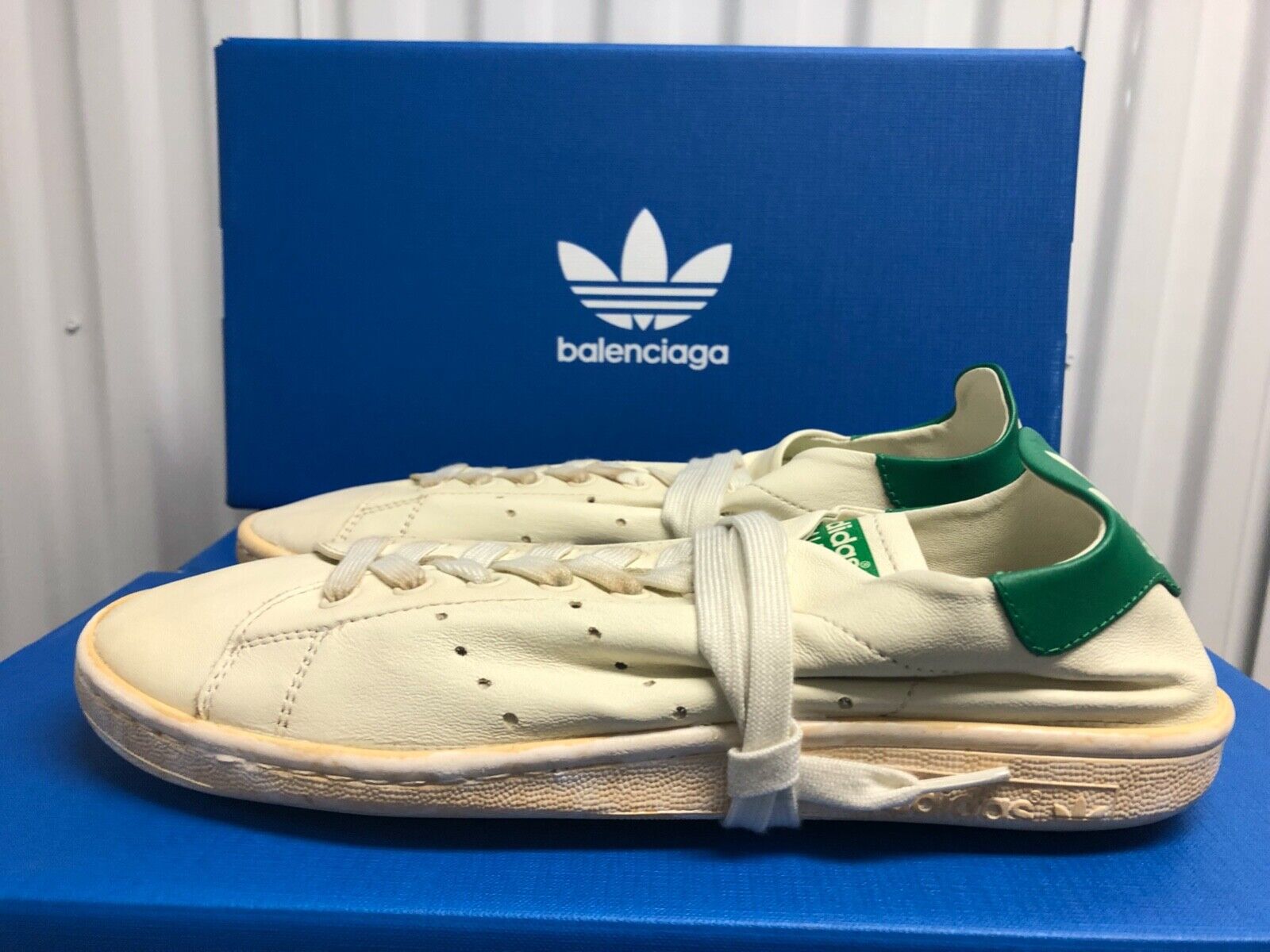 Balenciaga x Adidas Stan Smith Worn Out White Green 7 EU 40 Balenciaga x Adidas Stan Smith Worn Out White Green 7 EU 40