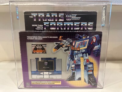 G1 Hasbro Takara Transformers Pre Rub Soundwave tm Box AFA 80 Blue Label