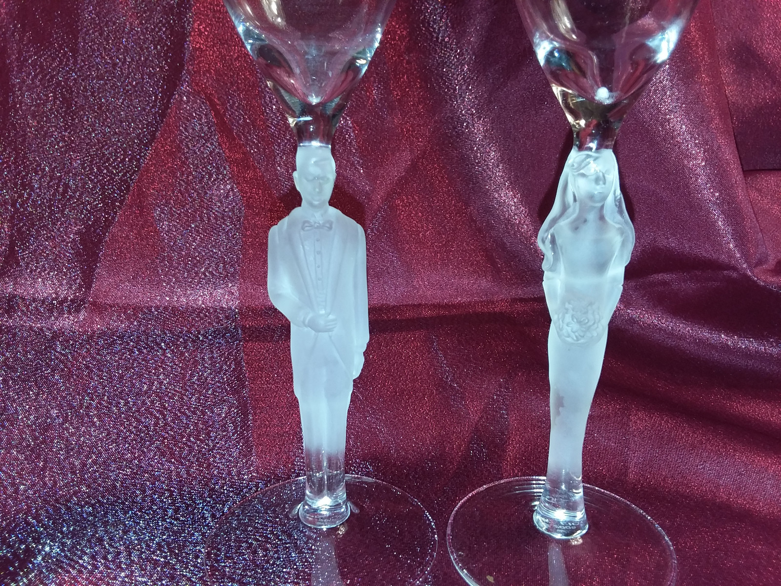 Hallmark keepsake bride and groom champagne flute set  #  3457